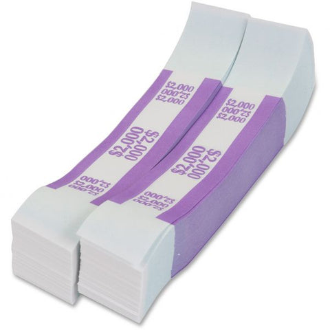 Pap-R Products Currency Straps, Violet, $2,000 in $20 Bills, 1000 Bands/Pack