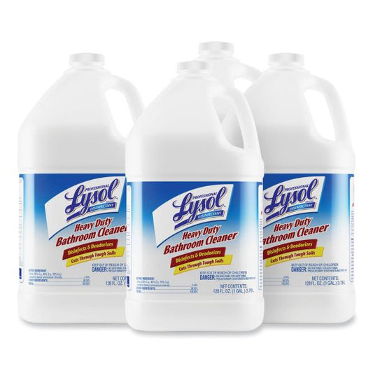 Professional LYSOL Brand Disinfectant Heavy-Duty Bathroom Cleaner Concentrate, 1 gal Bottle, 4/Carton