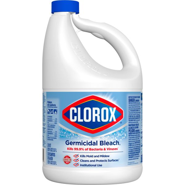 Clorox Germicidal Bleach Concentrate Liquid - 121 fl oz (3.8 quart) - Regular Scent - 3 / Carton - White