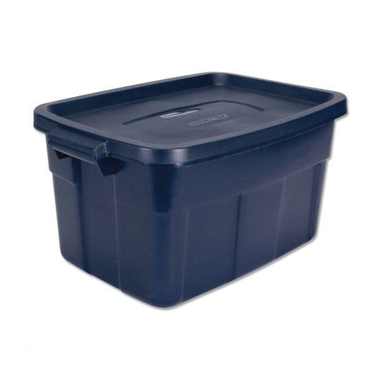 Rubbermaid Roughneck Storage Box, 15 7/8w x 23 7/8d x 12 1/4h, Dark Indigo Metallic, 1 Each