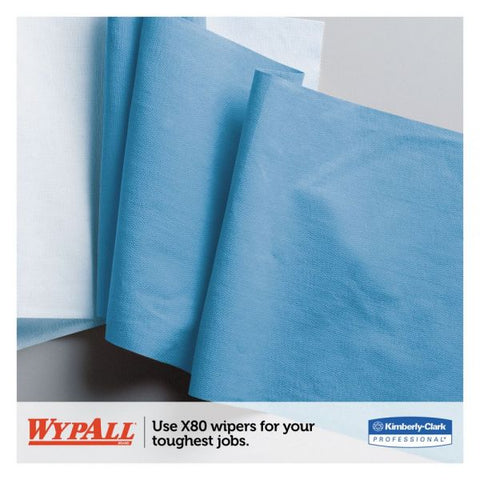 WypAll Power Clean X80 Heavy Duty Cloths, 11.1 x 16.8, Blue, 160 Wipers/Carton