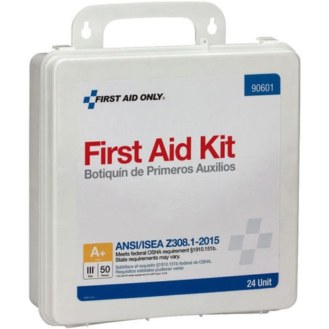 First Aid Only Unitized Weatherproof ANSI Class A+ First Aid Kit for 50 People, 24 Pieces, Plastic Case