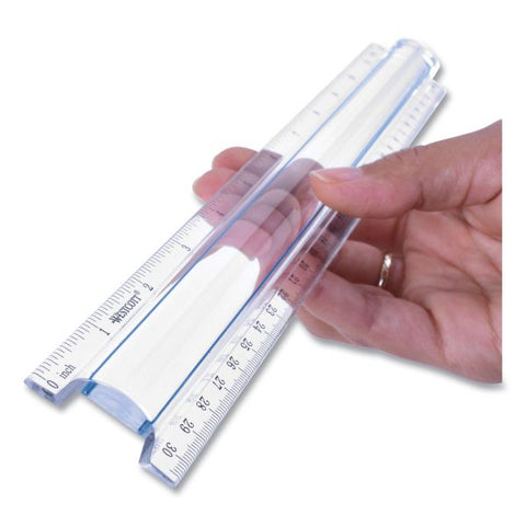 Westcott 12" Magnifying Ruler, Standard/Metric, Plastic, Clear