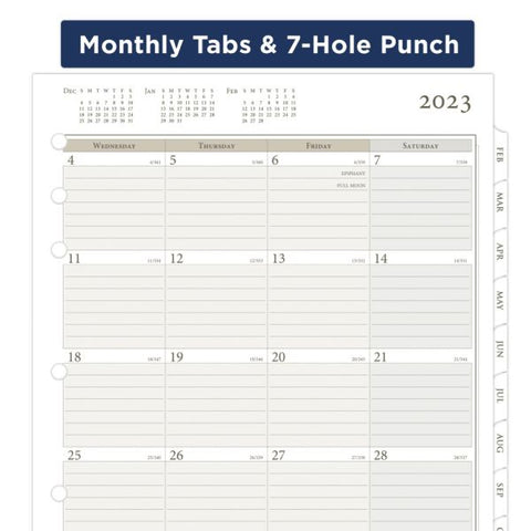 AT-A-GLANCE 2023 RY Weekly Planner Refill, Loose Leaf, Folio Size, 8 1/2" x 11"