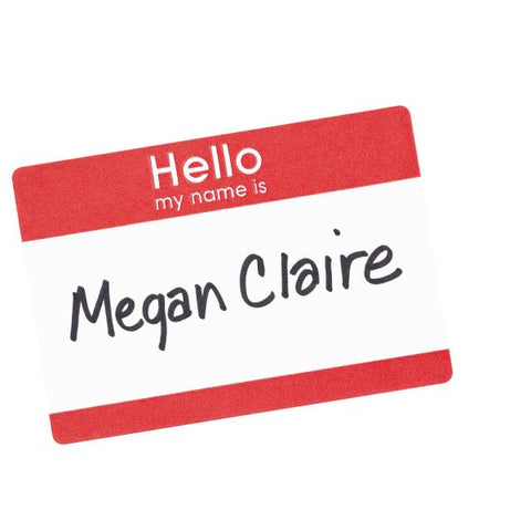 Avery "Hello my name is" Adhesive Name Tags 2 11/32" x 3 3/8" - White/Red - 2 Labels/ Sheet - 100 Labels/ Pack - Compatible With Laser & Inkjet Printers