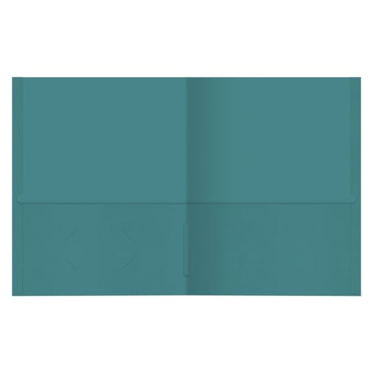 2-Pocket Textured Paper Folders, Teal, Pack Of 10