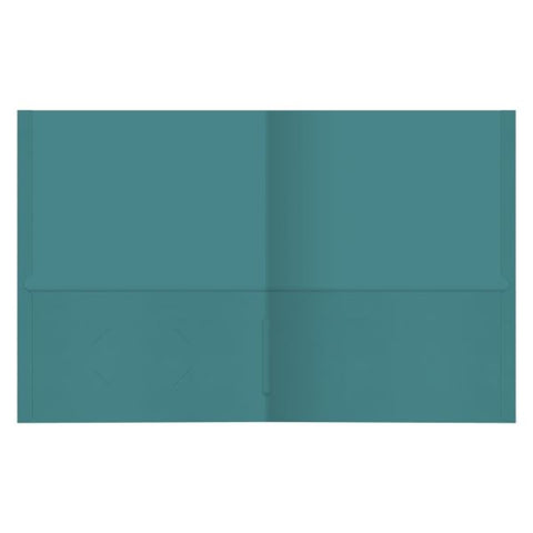 2-Pocket Textured Paper Folders, Teal, Pack Of 10