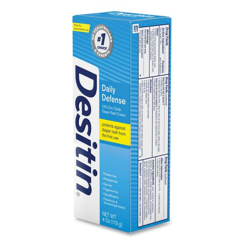 Desitin Daily Defense Baby Diaper Rash Cream with Zinc Oxide, 4 oz Tube