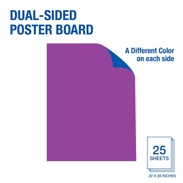 Dual Color Neon Purple/Blue Poster Board Dual Color Neon Purple/Blue Poster Board, 22"x28"