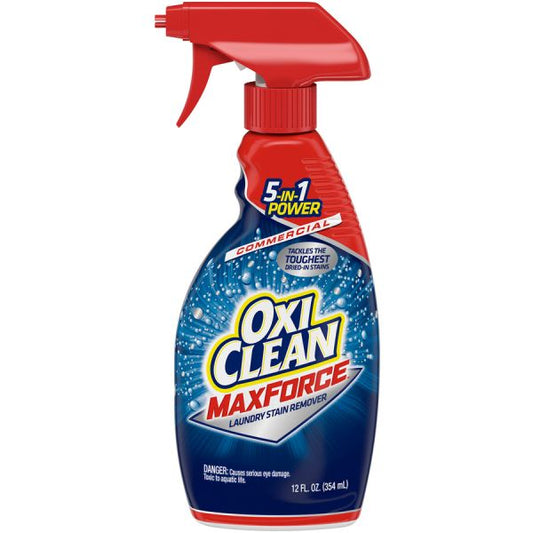 OxiClean Max Force Stain Remover Spray - 12 fl oz (0.4 quart) - 1 Each - Blue