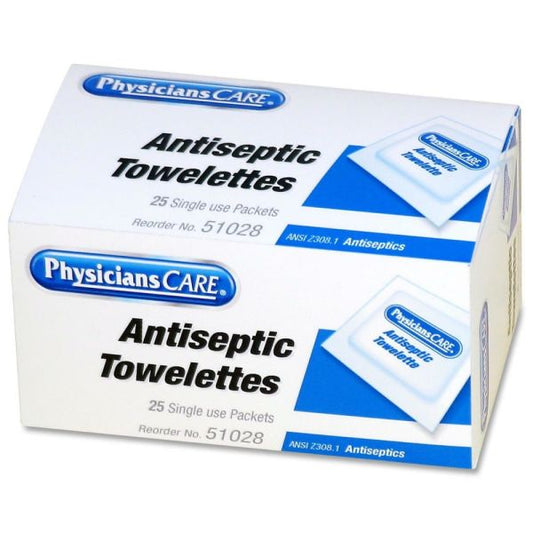 PhysiciansCare by First Aid Only First Aid Antiseptic Towelettes, 25/Box