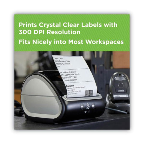 Dymo LabelWriter 5XL Direct Thermal Printer - Monochrome - Label Print - Ethernet - USB - Black 4.16" Print Width - 53 lpm Mono - 300 dpi - For PC, Mac