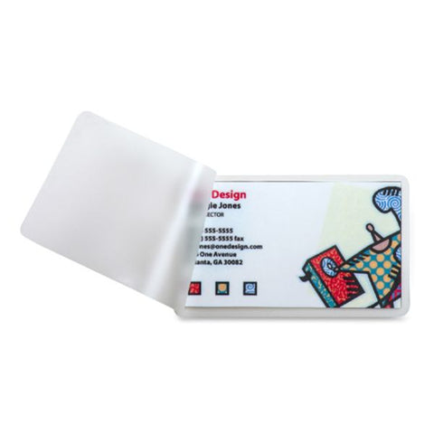 Business Source Business Card Laminating Pouches 2 1/4" x 3 3/4" - 5 mil Thickness - Clear - 100/ Box