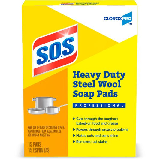 S.O.S Heavy Duty Steel Wool Soap Pads Steel Wool - 15/ Pack