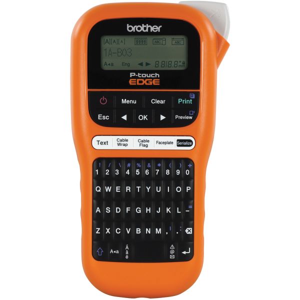 Brother PT-E110 Industrial Handheld Labeling Tool Kit 180 dpi - Tape - 2.28" LCD Screen - Handheld - Compact, Lightweight, QWERTY, Wrist Strap - for Industry