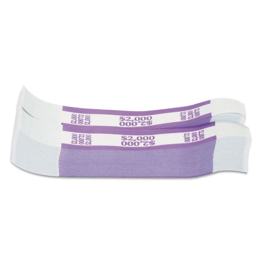 Pap-R Products Currency Straps, Violet, $2,000 in $20 Bills, 1000 Bands/Pack