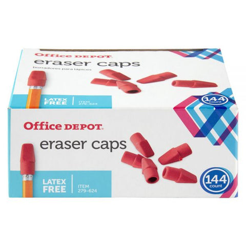 Eraser Caps, Red, Box Of 144