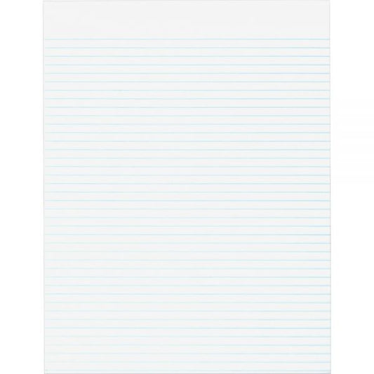 Business Source Glued Top Ruled Memo Pads - Letter 8.50" x 11" - Narrow Ruled - 50 Sheets/Pad - 12 Pads - White