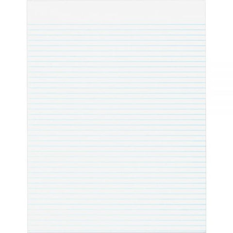 Business Source Glued Top Ruled Memo Pads - Letter 8.50" x 11" - Narrow Ruled - 50 Sheets/Pad - 12 Pads - White