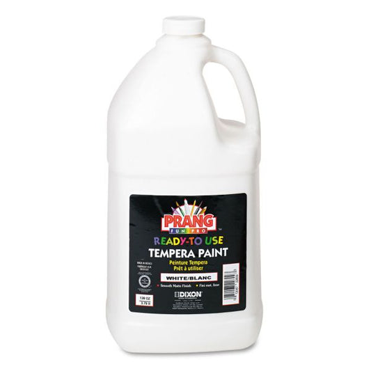 Prang Ready-to-Use Tempera Paint, White, 1 gal Bottle