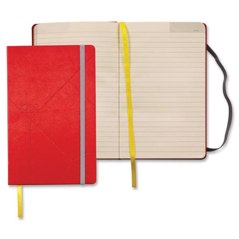 TOPS Idea Collective Hard Cover Journal 120 Sheets - 5" x 8 1/4" - 0.63" x 5" x 8.3" - Cream Paper - Red Cover - Acid-free, Durable Cover, Ribbon Marker, Elastic Closure, Pocket - 1 Each