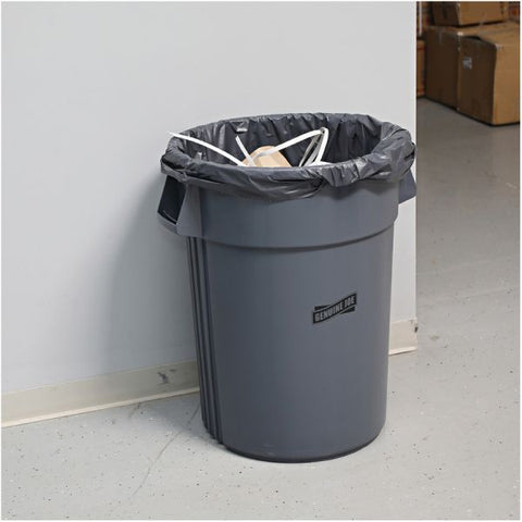 Genuine Joe Heavy-Duty 44 Gallon Trash Can 44 Gallon Capacity - Plastic - Gray