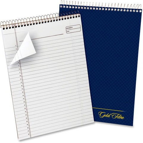 Ampad Gold Fibre Wirebound Project Notes Pad, Project-Management Format, Navy Cover, 70 White 8.5 x 11.75 Sheets