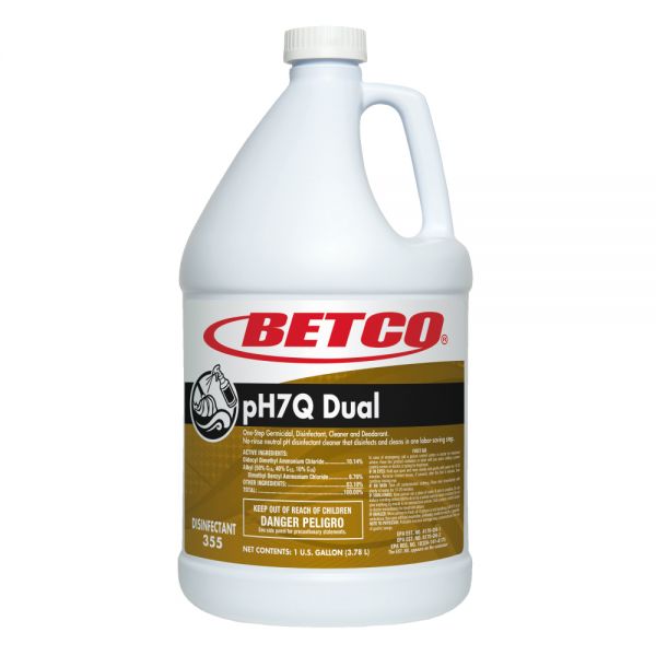 Betco pH7Q Dual Multi-Purpose Cleaner, Pleasant Lemon Scent, 136 Oz Bottle, Case Of 4