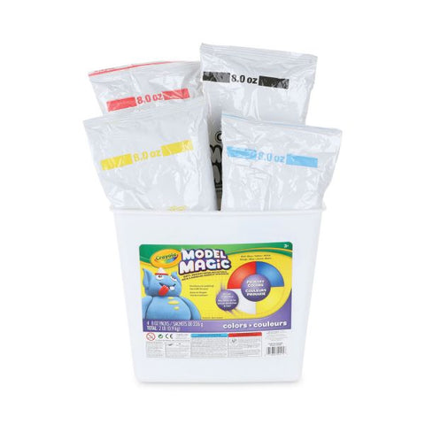 Crayola Model Magic Modeling Compound, 8 oz Packs, 4 Packs, Blue, Red, White, Yellow, 2 lbs