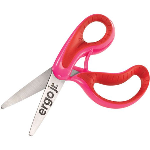 Westcott Ergo Jr. Kids' Scissors, Rounded Tip, 5" Long, 1.5" Cut Length, Randomly Assorted Offset Handles