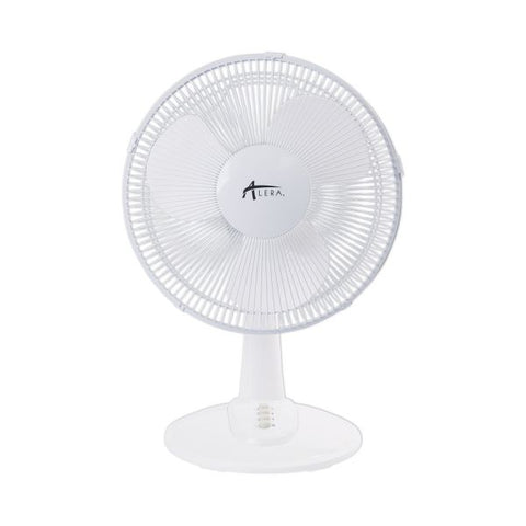 Alera 12" 3-Speed Oscillating Desk Fan, Plastic, White