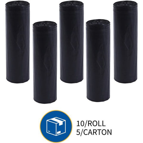 Genuine Joe Heavy Duty 60 Gallon Trash Bags 39" x 56" - 60 Gallon Capacity - Low-Density - 1.50 mil Thickness - Black Garbage Bag - 50/ Carton