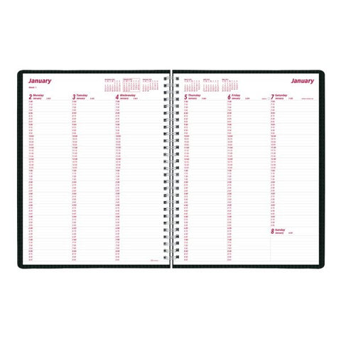 Brownline DuraFlex Weekly Appointment Planner, 11" x 8-1/2", 50% Recycled, Black, January To December 2023, CB950V.BLK