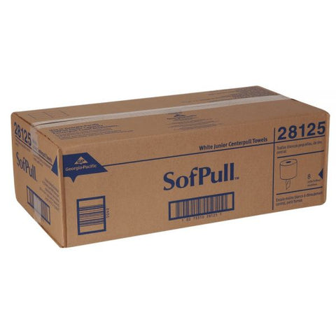 Georgia Pacific Professional SofPull Center Pull Premium Jr. Cap. Paper Towel, 7.8 x 12, 1-Ply, White, 275 Sheets/Roll, 8 Rolls/Carton