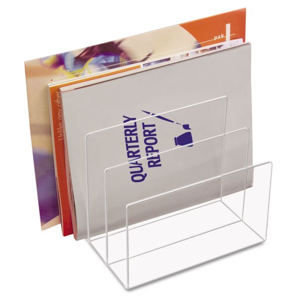 Kantek Clear Acrylic Desk File, 3 Sections, Letter to Legal Size Files, 8" x 6.5" x 7.5", Clear