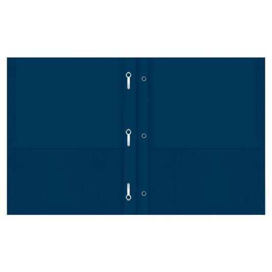 Oxford Twin-Pocket Folders with 3 Fasteners, 135-Sheet Capacity, Dark Blue, 25/Box