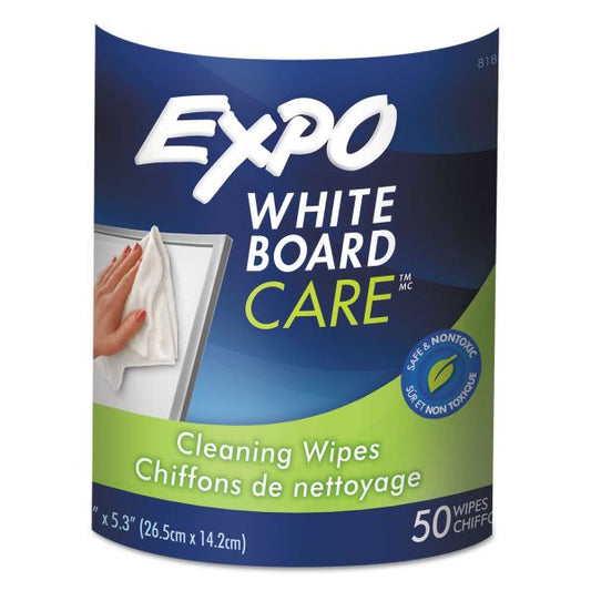 EXPO Dry-Erase Board-Cleaning Wet Wipes, 6 x 9, 50/Container