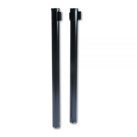 Tatco Adjusta-Tape Crowd Control Posts Only, Steel, 40" High, Black, 2/Box