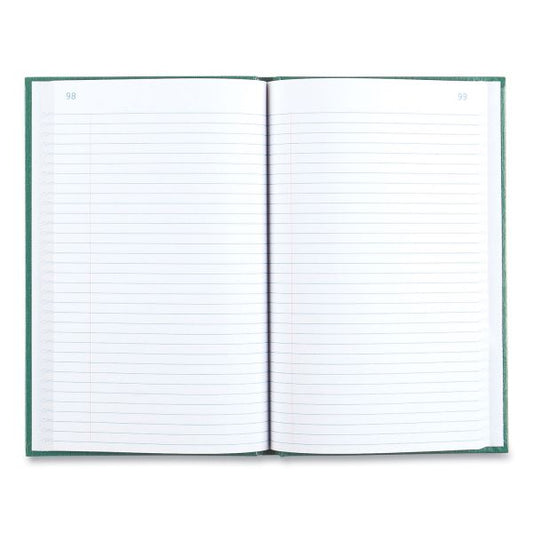 National Emerald Series Account Book, Green Cover, 9.63 x 6.25 Sheets, 200 Sheets/Book