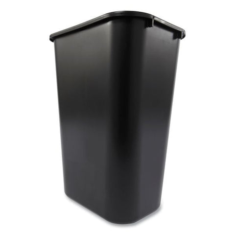 Rubbermaid Commercial Deskside Plastic Wastebasket, 10.25 gal, Plastic, Black