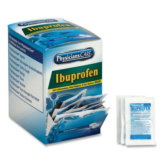 PhysiciansCare Ibuprofen Pain Reliever, Two-Pack, 125 Packs/Box