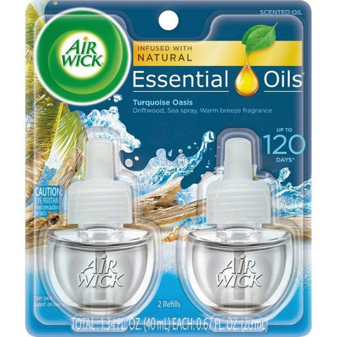 Airwick Scented Oil Warmer Refills Turquoise Oasis Scent - 0.7 oz Size - Oil - 12/ Carton