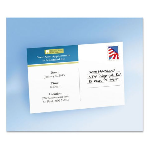 Avery Printable Postcards, Laser, 80 lb, 4 x 6, Uncoated White, 80 Cards, 2 Cards/Sheet, 40 Sheets/Box