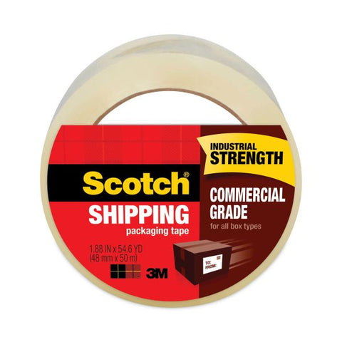 Scotch 3750 Commercial Grade Packaging Tape, 3" Core, 1.88" x 54.6 yds, Clear