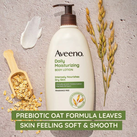 Aveeno Daily Moisturizing Body Lotion Lotion - 18 fl oz - For Dry Skin - Applicable on Body - Moisturising, Fragrance-free, Non-greasy, Non-comedogenic, Soothing Oat, Rich Emollients, Nourishes Dry Skin, Gentle - 1 Each