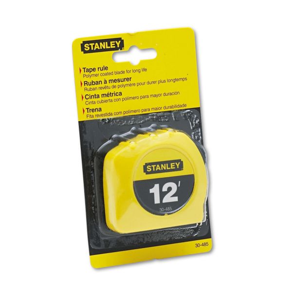 Stanley Bostitch Power Return Tape Measure w/Belt Clip, 0. 12ft, Yellow