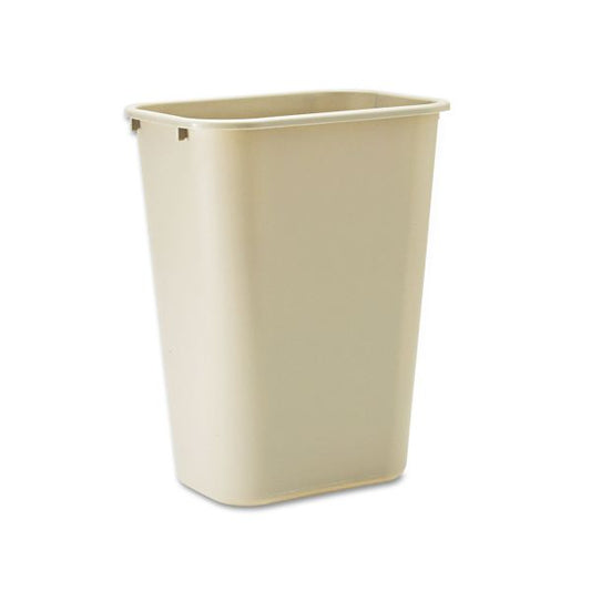 Rubbermaid Commercial Deskside Plastic Wastebasket, 10.25 gal, Plastic, Beige