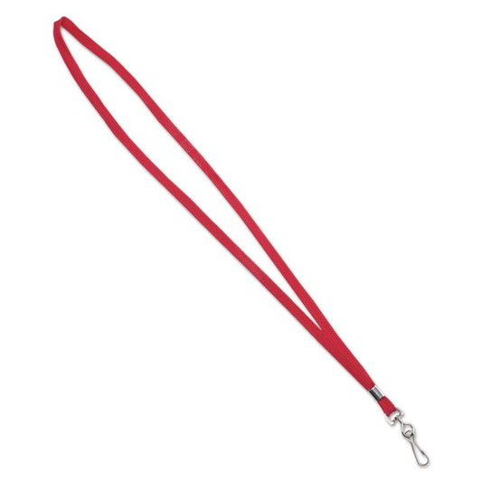 Advantus Deluxe Lanyards, Metal J-Hook Fastener, 36" Long, Red, 24/Box