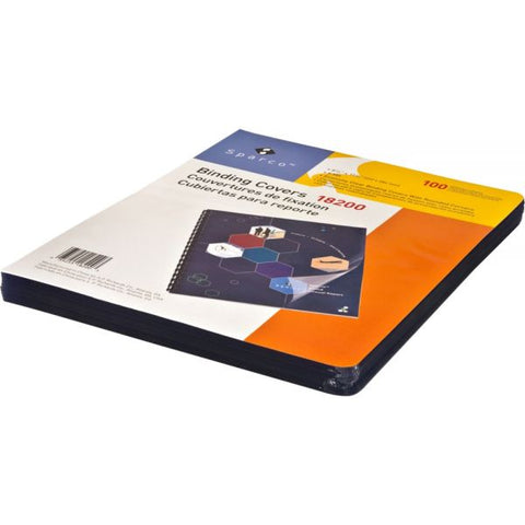 Sparco Standard Presentation Binding Covers Letter Size - 8.75" x 11.25" - Clear - Unpunched - Round Corners - Plastic - 100/ Pack