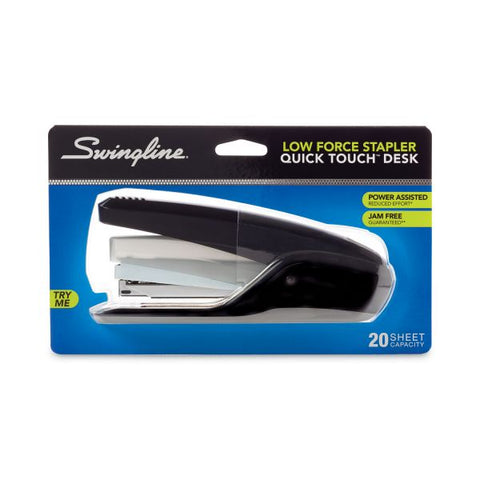 Swingline QuickTouch Reduced Effort Full Strip Stapler, 20-Sheet Capacity, Black/Gray